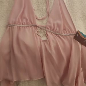 Sexy Pink Halter Cami Set